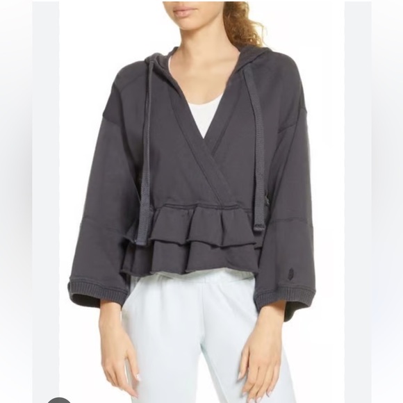 FP Movement by Free People Tops - Free People Movement Side Swept Ruffle French Terry Hoodie